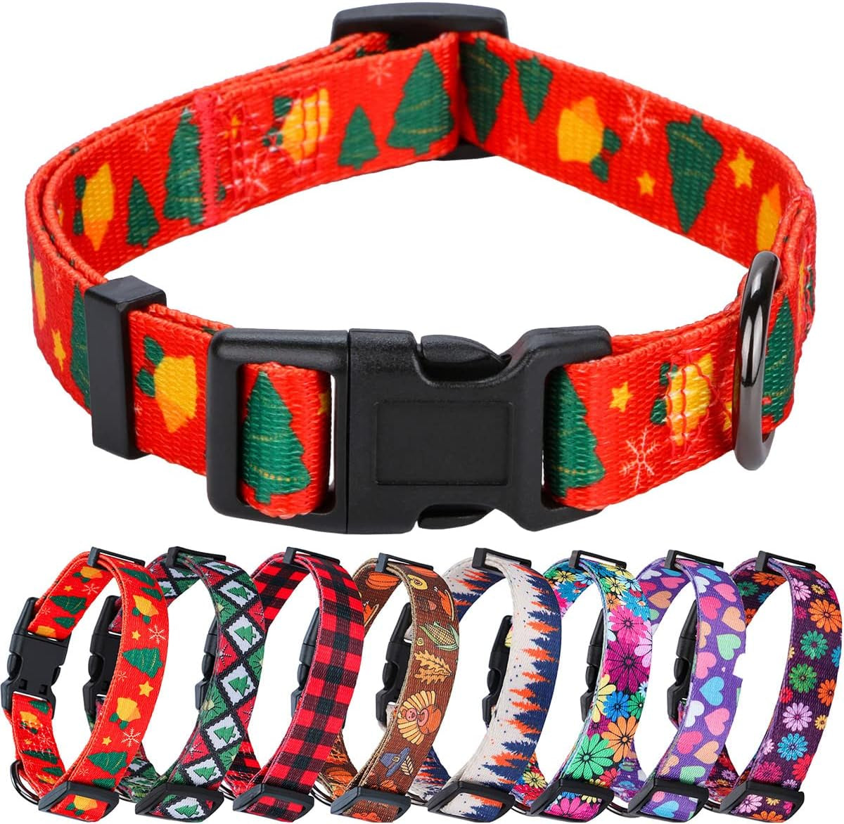 Daisy Girl Dog Collars, Floarl Design for Small Dogs, Purple