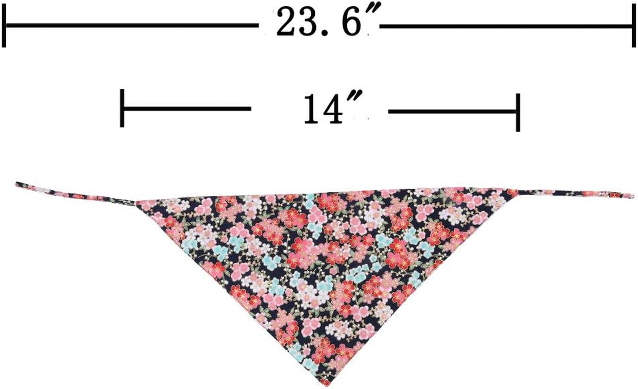4 Pack Dog Bandanas Triangle Bibs Scarf Accessories Japanese Style Small