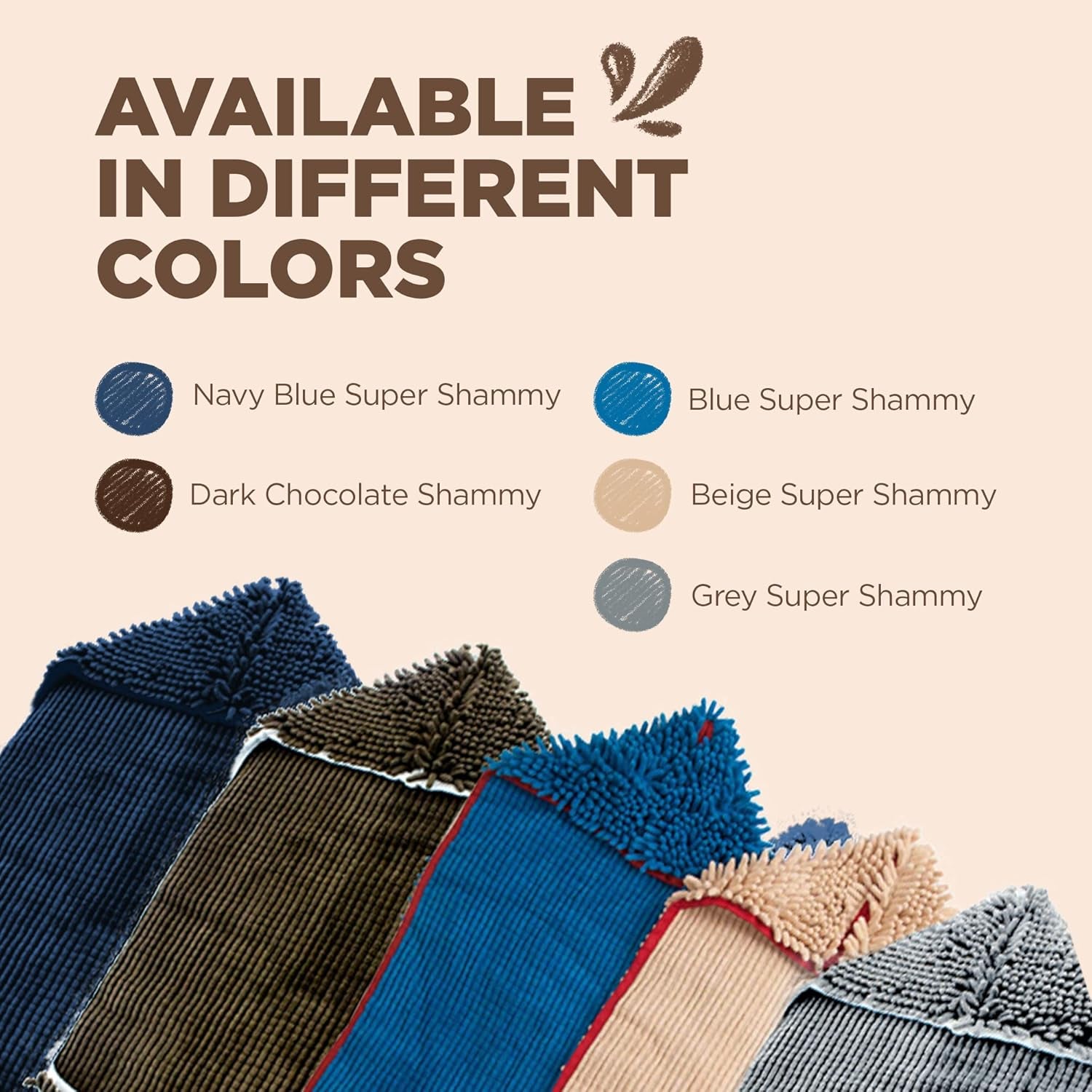 Soggy Doggy Super Shammy Dog Towel - Microfiber Chenille Towel for Drying Dogs and Cleaning Paws - Fast Drying with Hand Pockets for Ease (Beige/Red Trim, 31” X 14”)