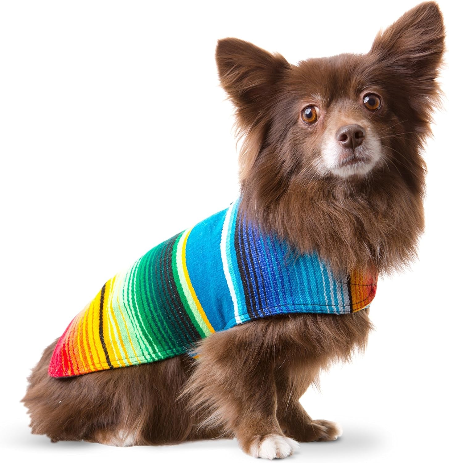 Dog Clothes - Handmade Dog Poncho - Cinco De Mayo Chihuahua Costume from Authentic Mexican Blanket (Pink, XXS)