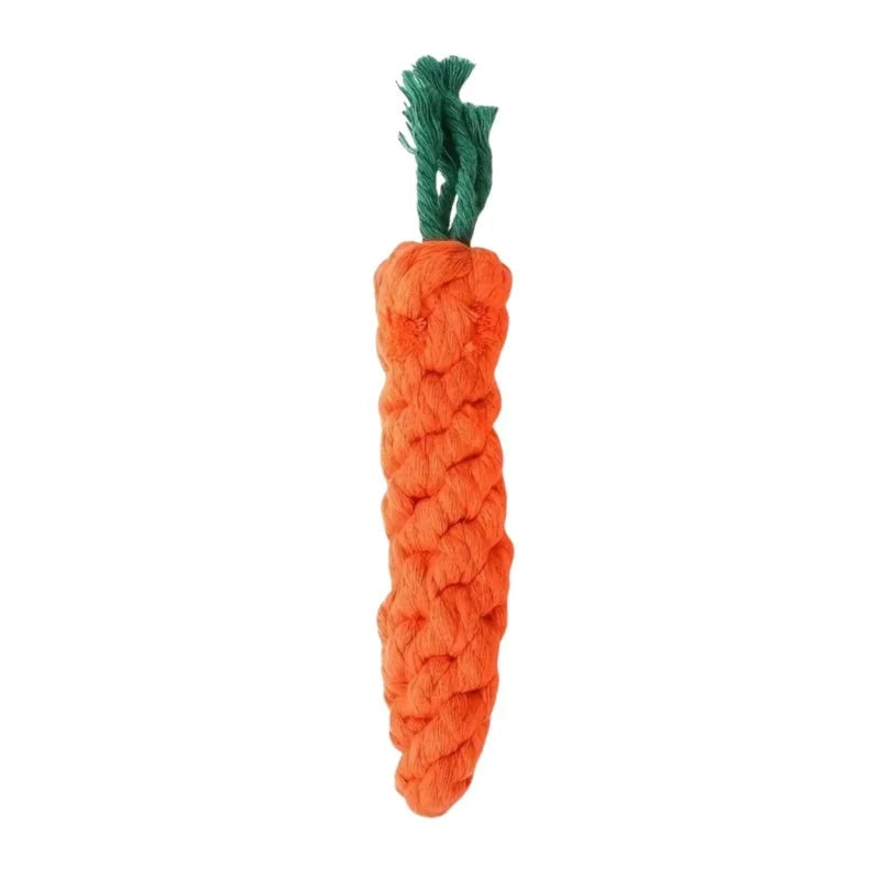 1Pc Dog Bite Carrot Rope Pet Dog Toys Safe Durable Braided Bite Dog Chew Toys Resistant Puppy Molar Cleaning Teeth Cotton Rope