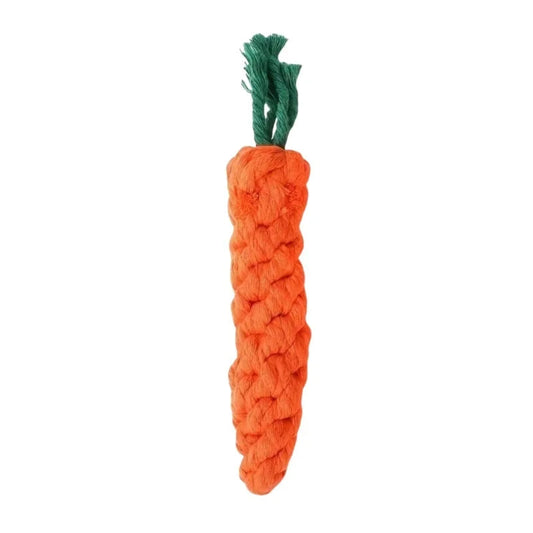 1Pc Dog Bite Carrot Rope Pet Dog Toys Safe Durable Braided Bite Dog Chew Toys Resistant Puppy Molar Cleaning Teeth Cotton Rope