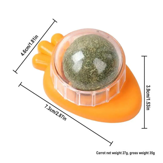 Cat Wall Stick-On Ball Wall Mount Cat Mint Balls Edible Cat Catnip Licking Ball Cat Wall Treats Teeth Cleaning Cat Bite Toy