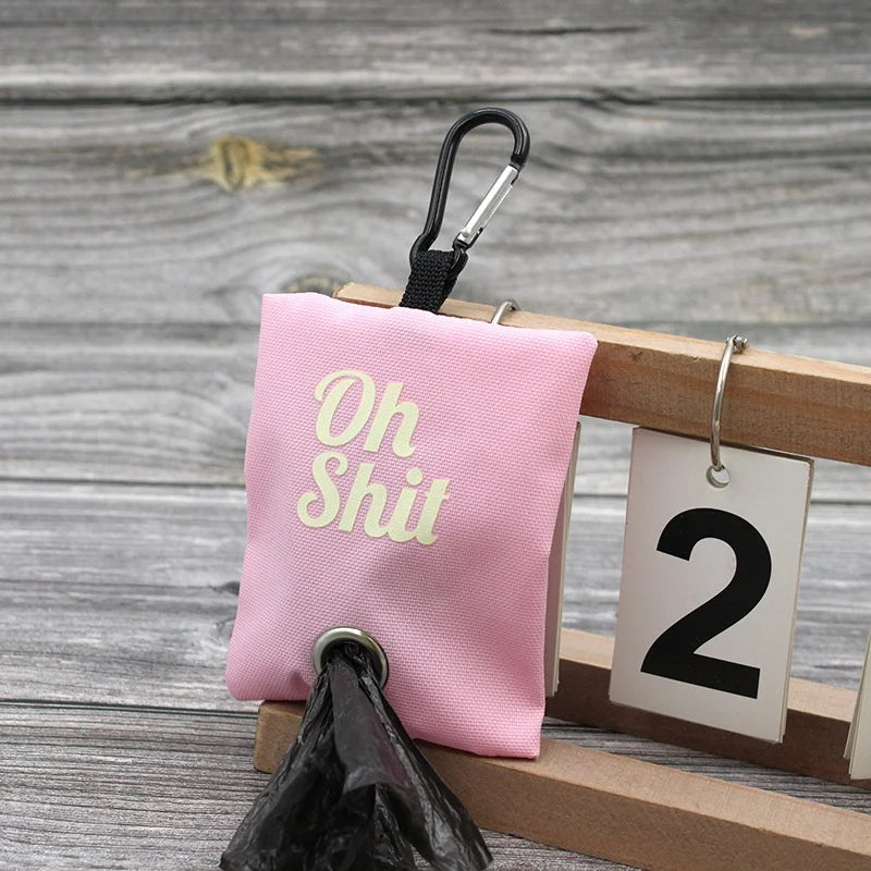 Fun Portable Pet Poop Bag Dispenser with Metal Hanging Buckle - Dog and Cat Poop Storage Garbage Bag Pet Cleaning Accessories