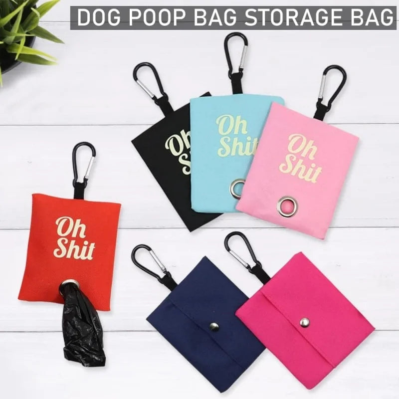 Fun Portable Pet Poop Bag Dispenser with Metal Hanging Buckle - Dog and Cat Poop Storage Garbage Bag Pet Cleaning Accessories