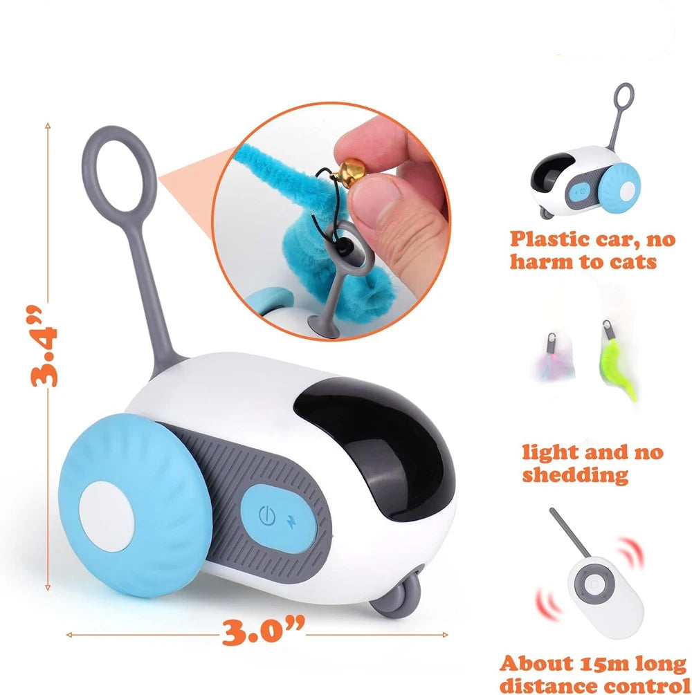 Smart Cat Toy 2 Modes Automatic Moving Remote Controlled Toy Car for Cats Dogs Interactive Playing Kitten Training Pet Supplies