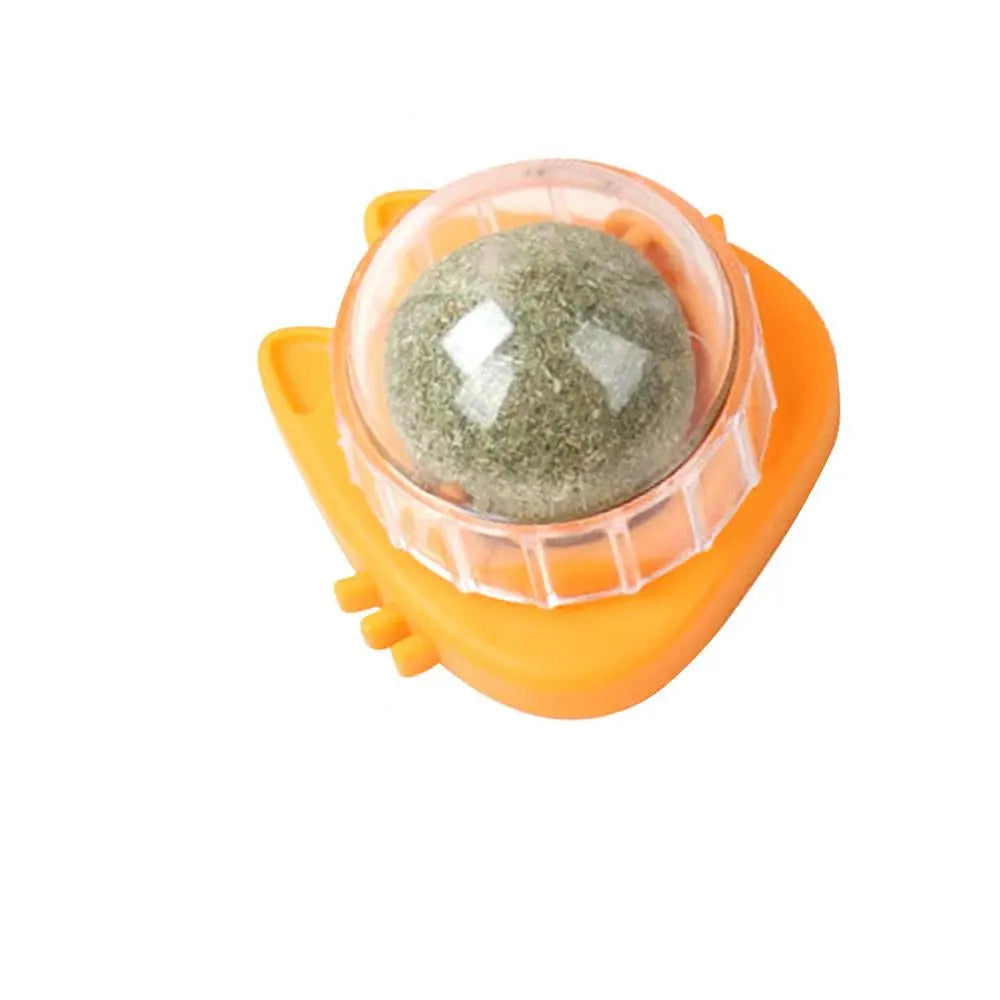 Cat Wall Stick-On Ball Wall Mount Cat Mint Balls Edible Cat Catnip Licking Ball Cat Wall Treats Teeth Cleaning Cat Bite Toy