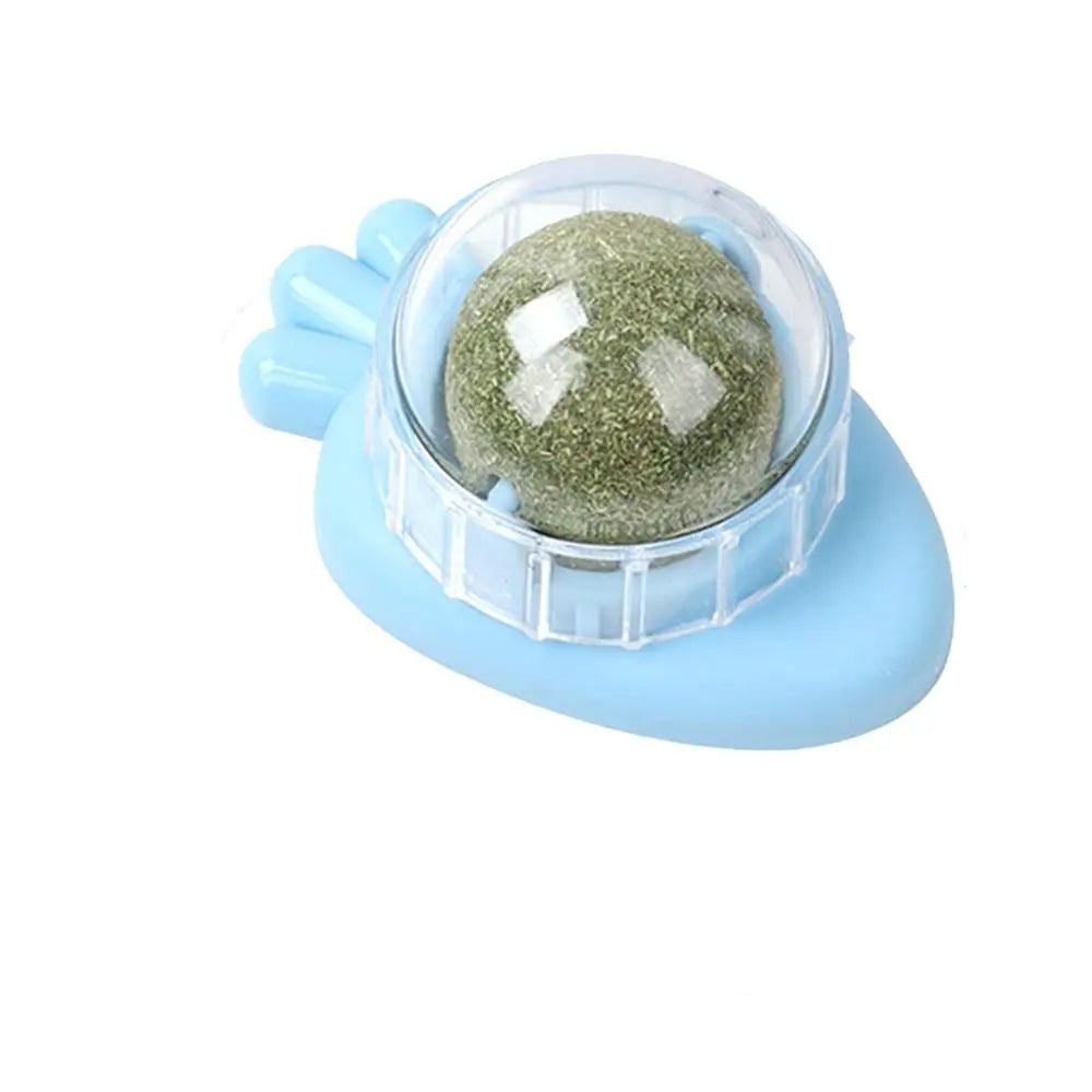 Cat Wall Stick-On Ball Wall Mount Cat Mint Balls Edible Cat Catnip Licking Ball Cat Wall Treats Teeth Cleaning Cat Bite Toy