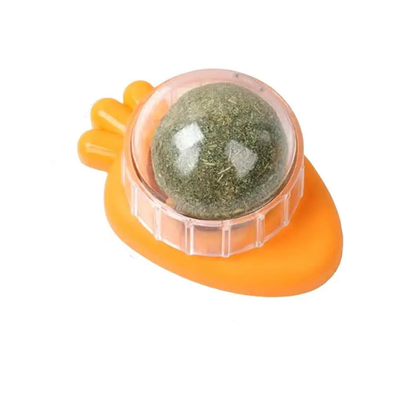 Cat Wall Stick-On Ball Wall Mount Cat Mint Balls Edible Cat Catnip Licking Ball Cat Wall Treats Teeth Cleaning Cat Bite Toy