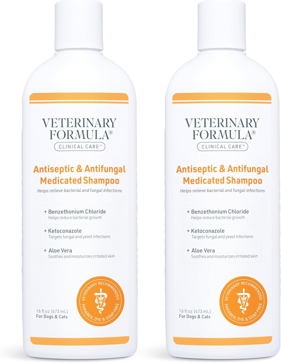 Clinical Care Antiseptic and Antifungal Medicated Shampoo for Dogs & Cats, 16 Fl Oz – Helps Alleviate Scaly, Greasy, Red Skin – Paraben, Dye, Soap-Free (1 Pack)