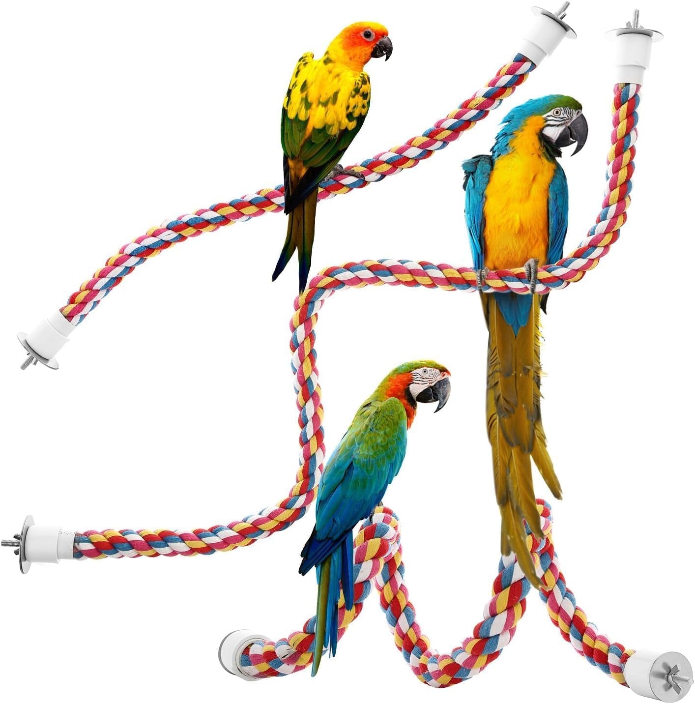 Bird Perch, Large Parrot Toys 63 Inch Climbing Rope Bungee Bird Toys