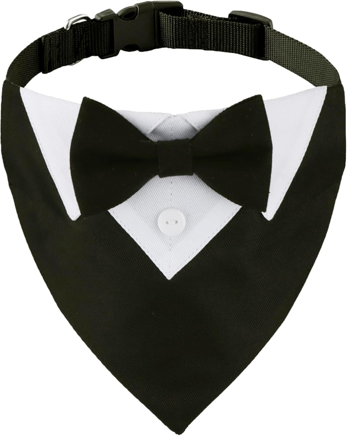 Formal Dog Tuxedo Wedding Pet Bandana Collar with Bow Tie, Adjustable Pet Bowtie Collar Bandana for Large Dog (Large)