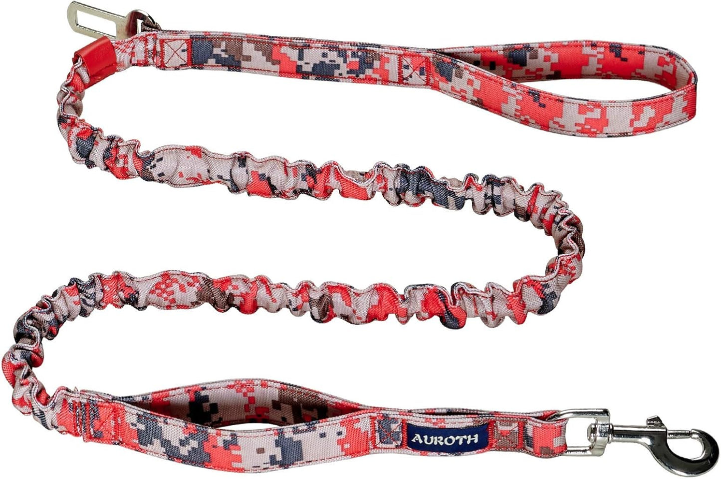 Heavy Duty Bungee Dog Leash for Medium Large Breed Dogs, No Pull Leashes for Shock Absorption with Car Seat Belt, 2 Padded Handles 4.5FT 6FT Training Dog Leash