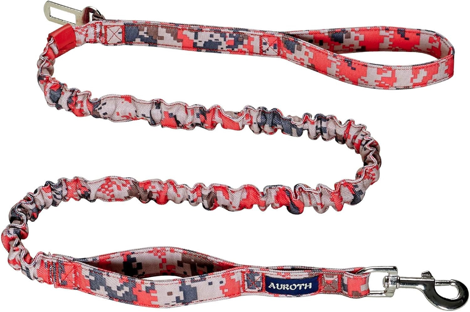 Heavy Duty Bungee Dog Leash for Medium Large Breed Dogs, No Pull Leashes for Shock Absorption with Car Seat Belt, 2 Padded Handles 4.5FT 6FT Training Dog Leash